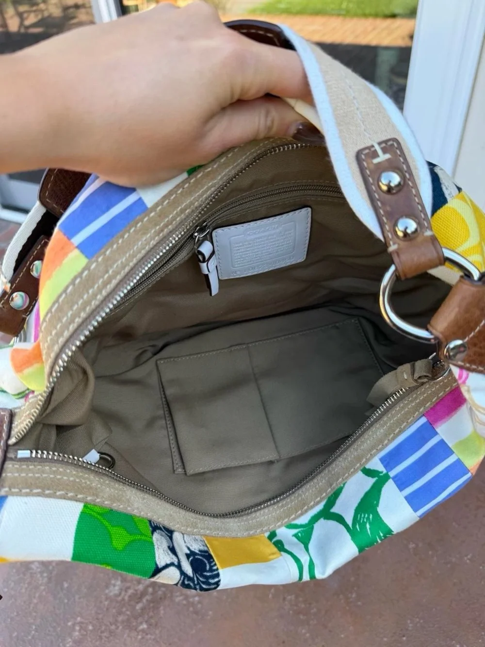 limited edition vtg coach patchwork hobo shoulder bag purse -in amazing conditio